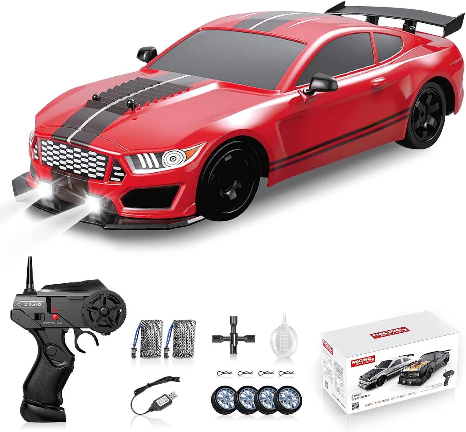 Thumbnail 6 de Sakeye RC Drift Car: 1:16 4WD Drifting RC Vehicle with Dual Batteries and LED Lights