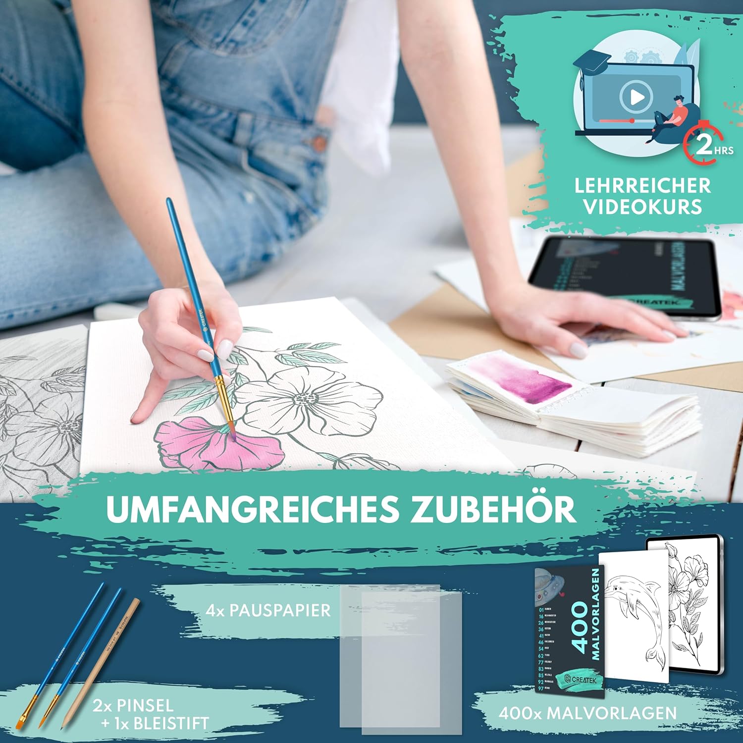 Thumbnail 1 de CreaTek Aquarellpapier A4 300 g 🖌️