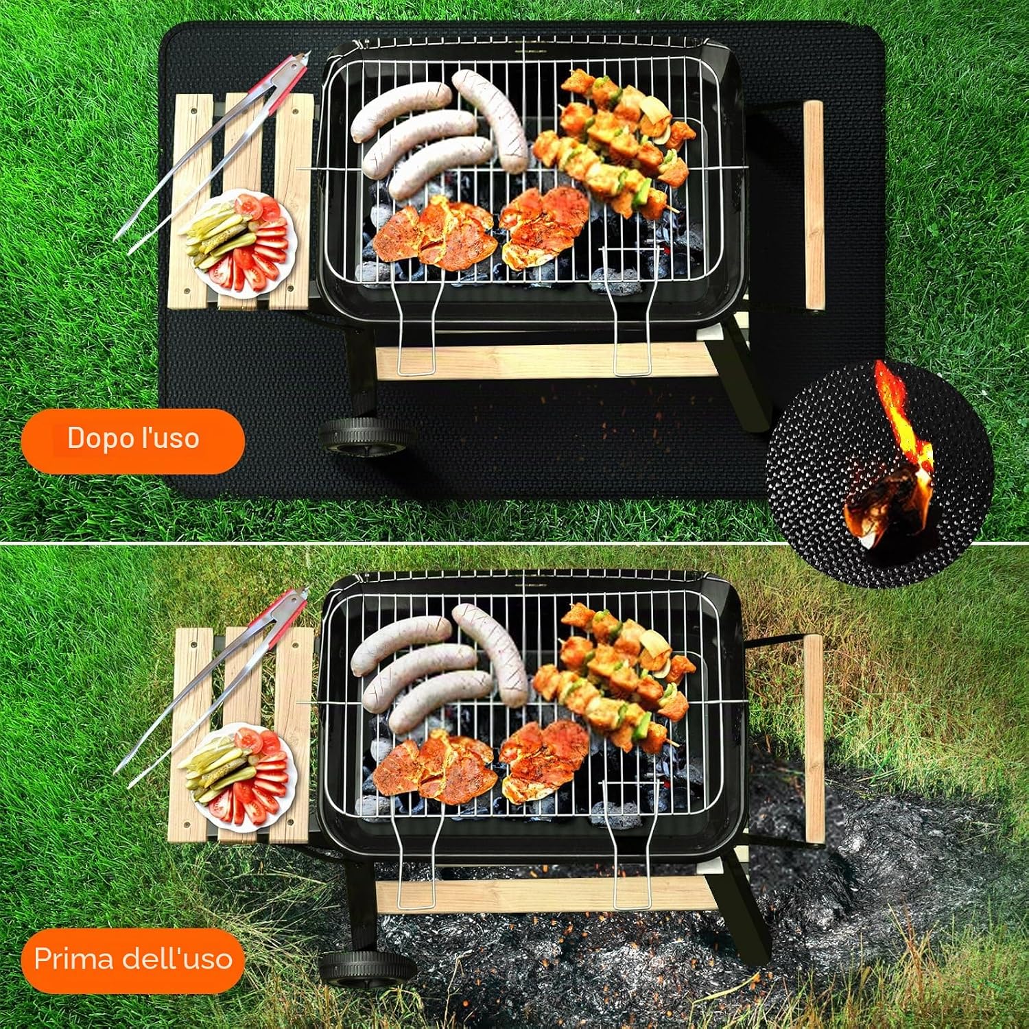 Thumbnail 3 de Alckijy Tappetino ignifugo 100×150 cm: protezione anticalore pieghevole per barbecue, pavimenti e outdoor