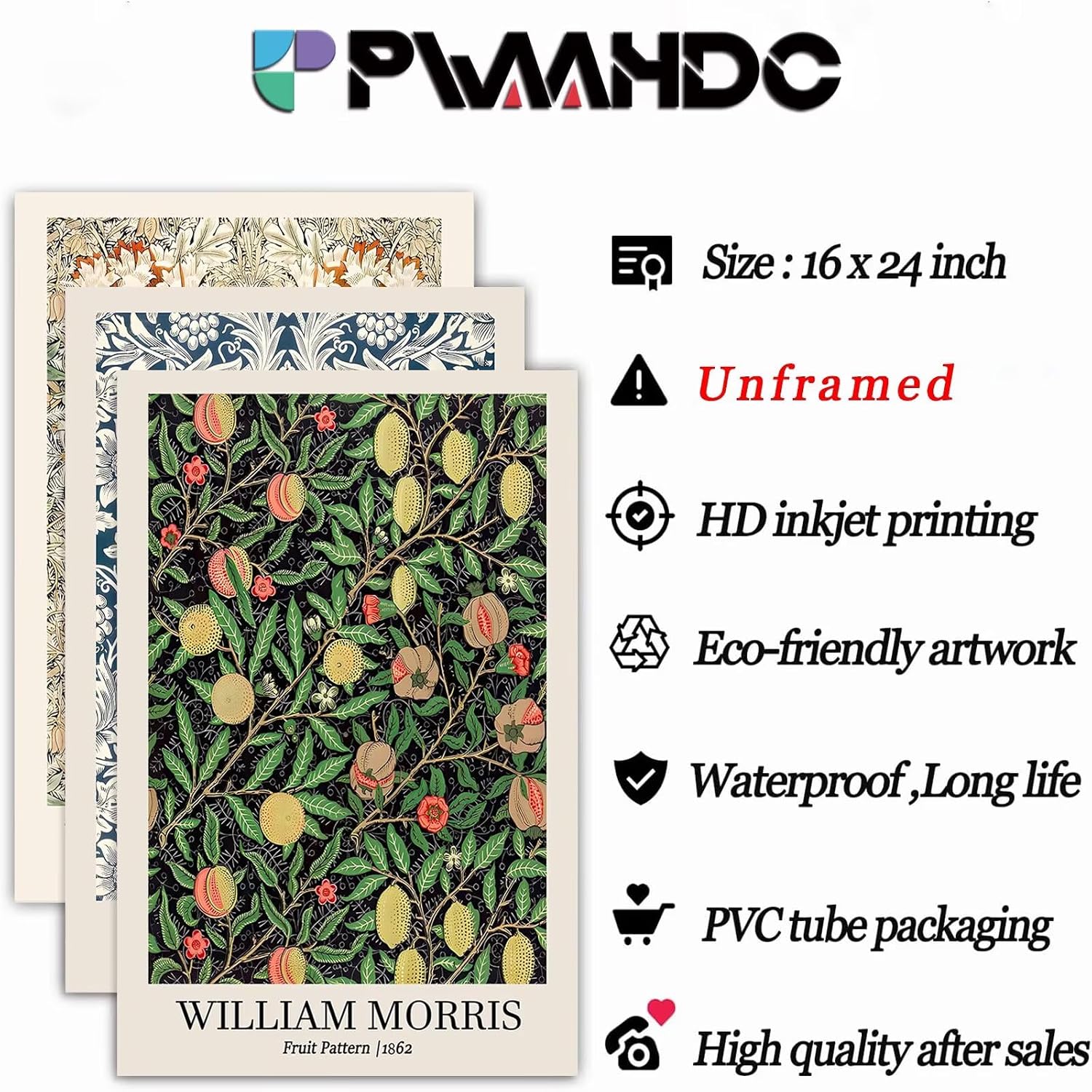 Detalle 2 de PWAAHDC William Morris canvas prints 40 x 60 cm 🖼