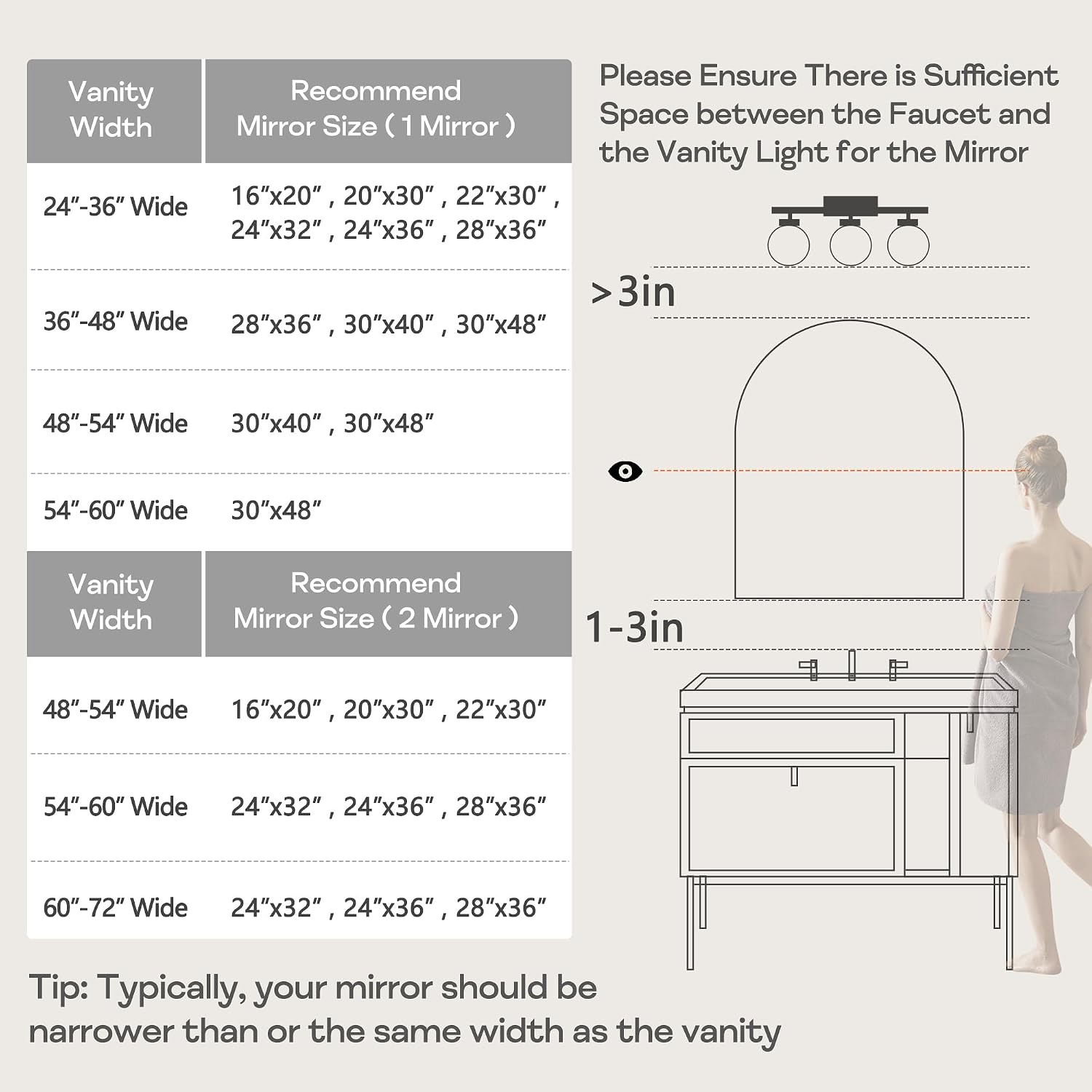 Thumbnail 6 de Minuover Arched Wall Mirror 24x36in
