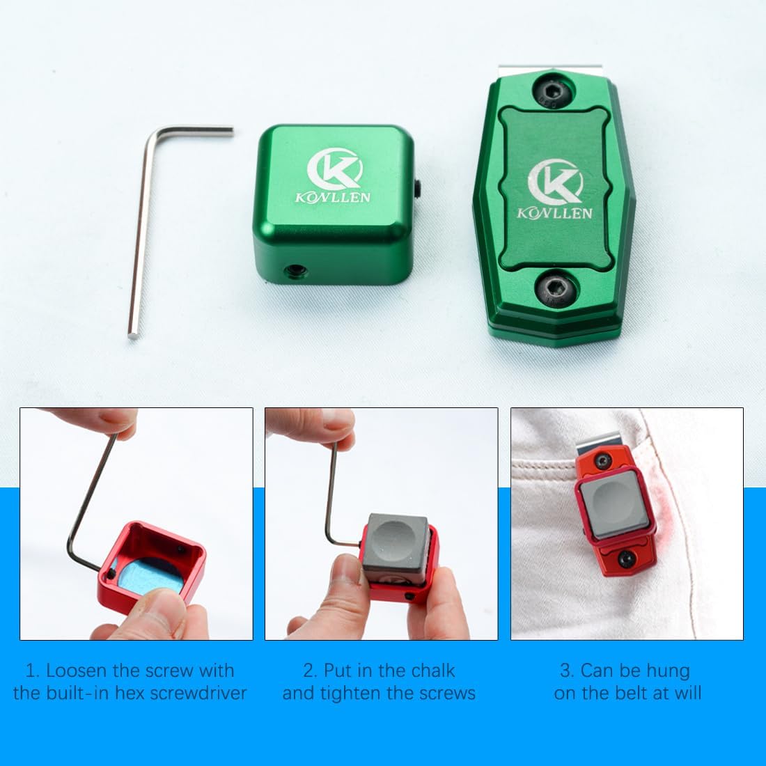 Thumbnail 6 de KONLLEN Kreidehalter – magnetischer Clip aus Aluminiumlegierung