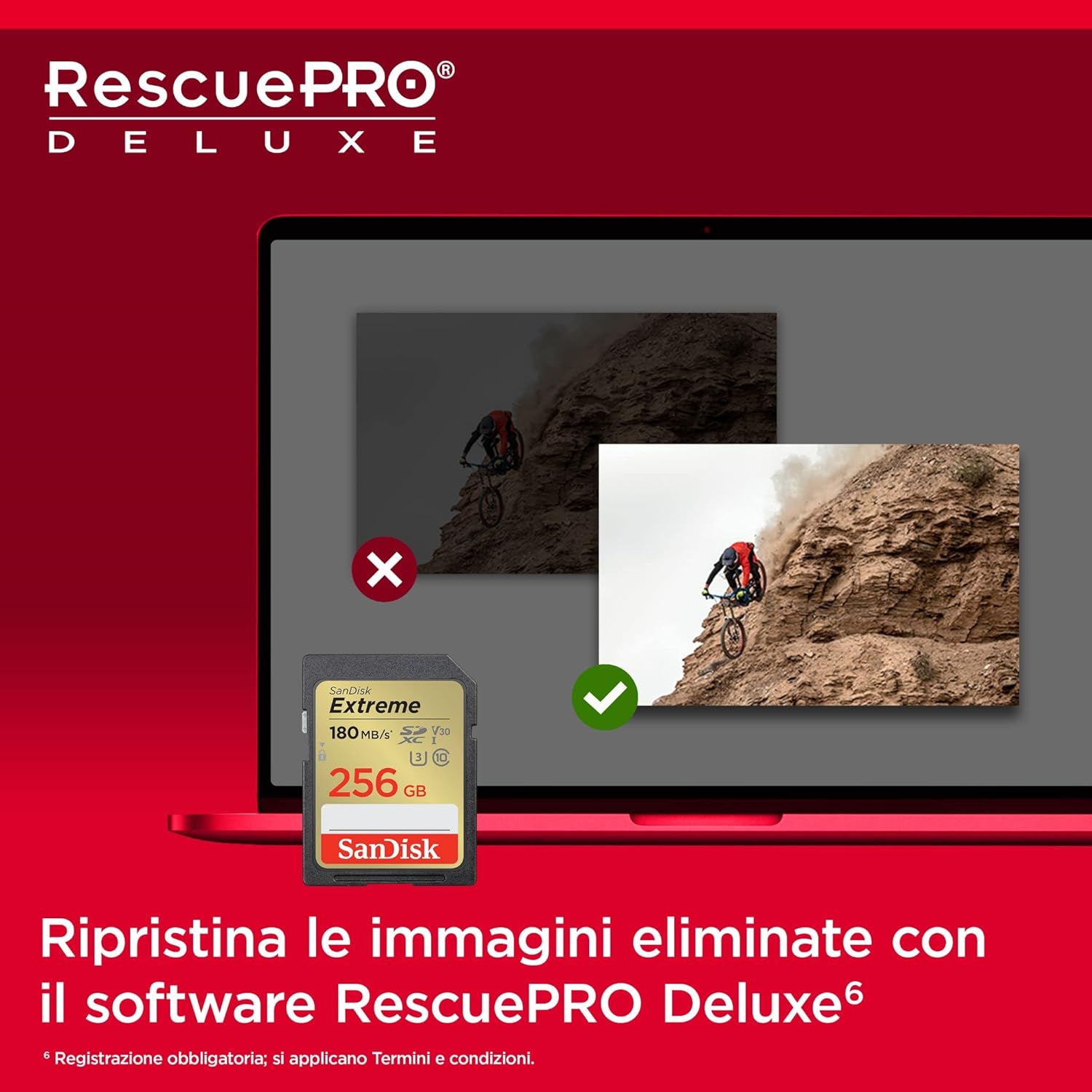 Thumbnail 5 de SanDisk Extreme 256GB SDXC UHS-I con RescuePro Deluxe: fino a 180 MB/s, Class 10 U3 V30