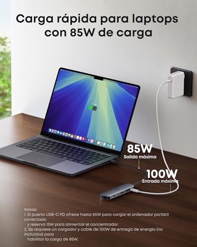 Detalle de Anker Hub USB-C 7 en 1: Concentrador Multipuerto para MacBook, PC y más
