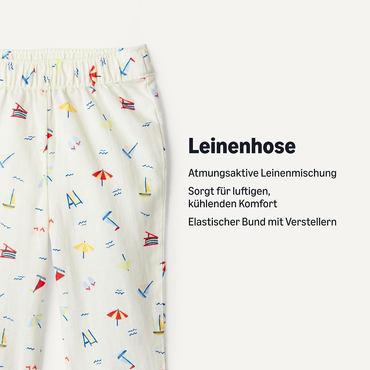 Detalle 2 de Amazon Essentials x Sofia Grainge Hose für Baby-Jungen und Kleinkinder – Baumwoll-Leinen-Mischgewebe, zum Hineinschlüpfen