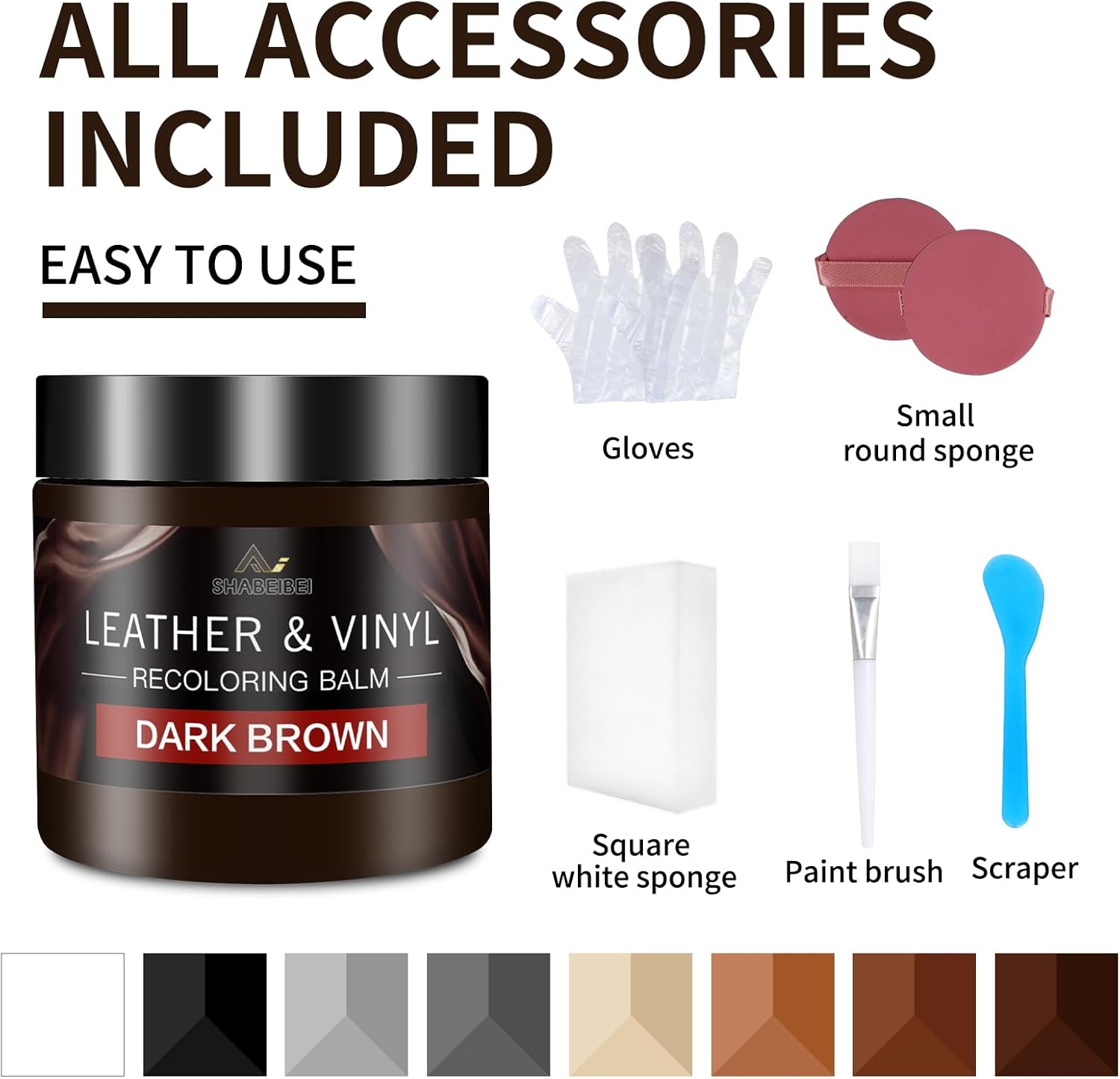 Thumbnail 5 de SHABEIBEI Leather Recoloring Balm and Scratch Repair Kit (Dark Brown) for Couches, Furniture & Car Seats