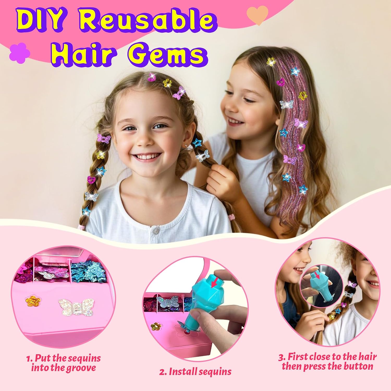 Detalle 2 de AOSITE Hair Gem Stamper for Girls