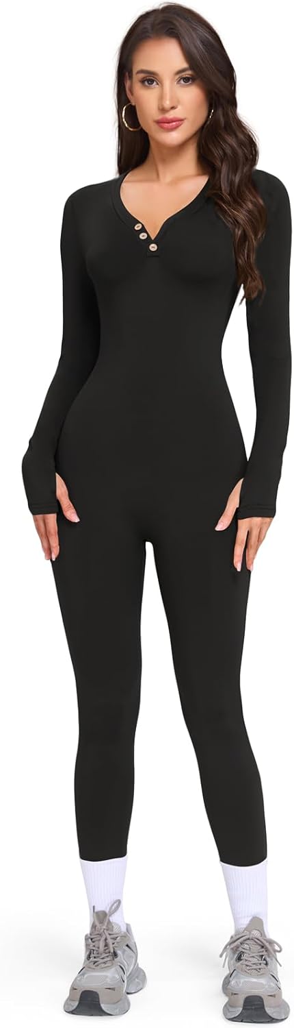 Thumbnail 4 de VUTRU Damen Sport-Jumpsuit langärmlig für Yoga – nahtloser Bodysuit/One-Piece