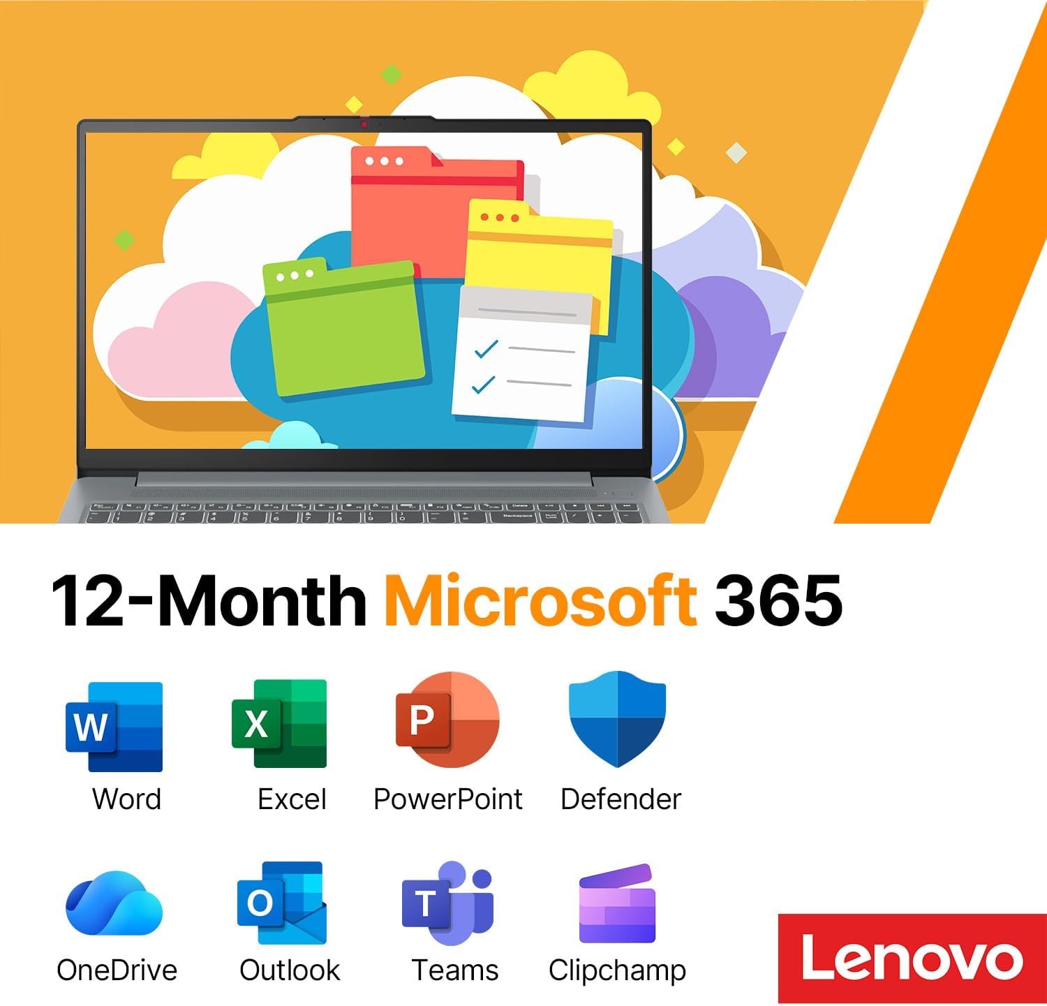 Detalle de Lenovo IdeaPad Slim 3i 15.6" FHD Laptop, Intel N100, 128GB SSD, Microsoft 365
