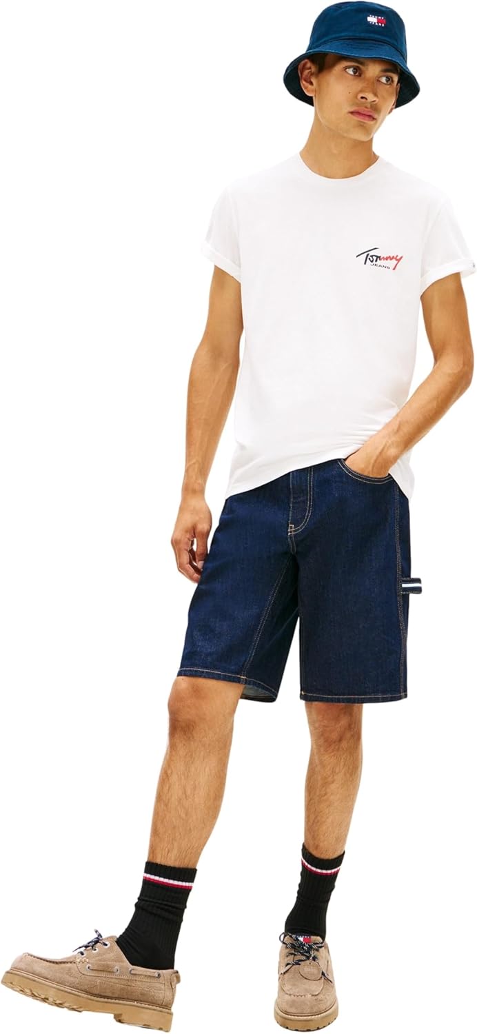 Detalle de Tommy Jeans TJM Slim Sign Chest SS Tee Ext Dm0dm22538 T-Shirt S/S Homme