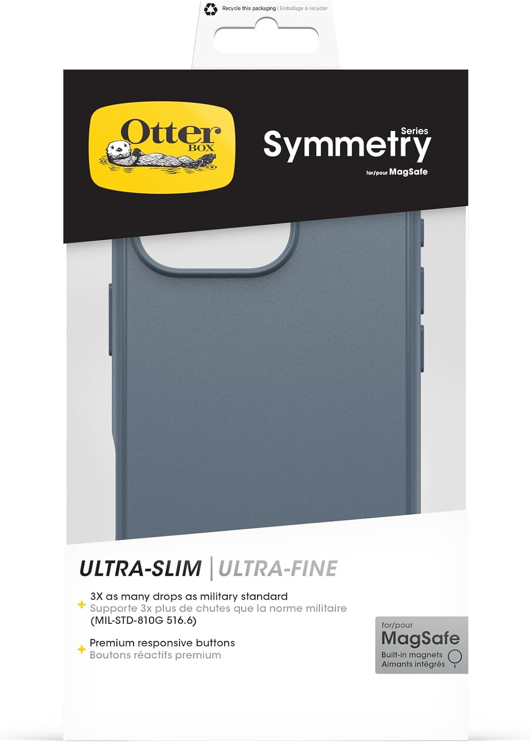 Thumbnail 4 de OtterBox Cover Symmetry Series MagSafe per iPhone 16 Pro - custodia ultrasottile antishock in Blu