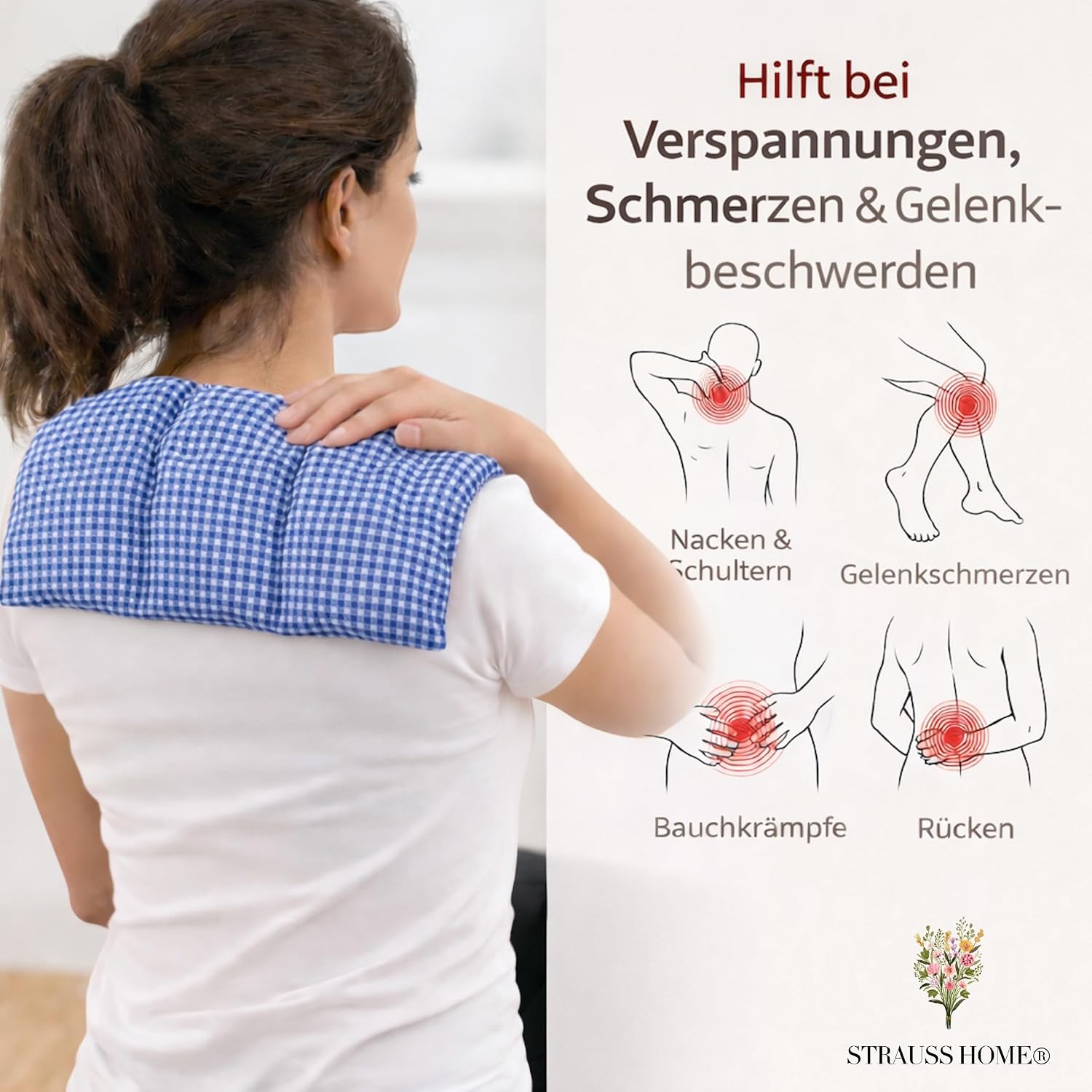 Detalle 2 de Strauss Home Kirschkernkissen 50x20 cm