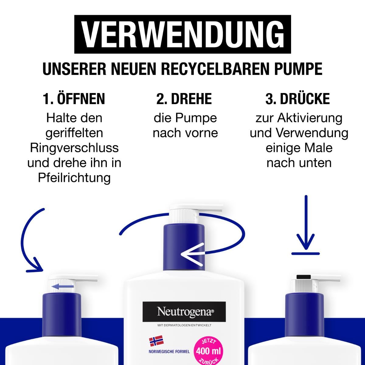 Thumbnail 6 de Neutrogena Deep Moisture sofort einziehende Bodylotion 400 ml (2er-Pack) für trockene Haut