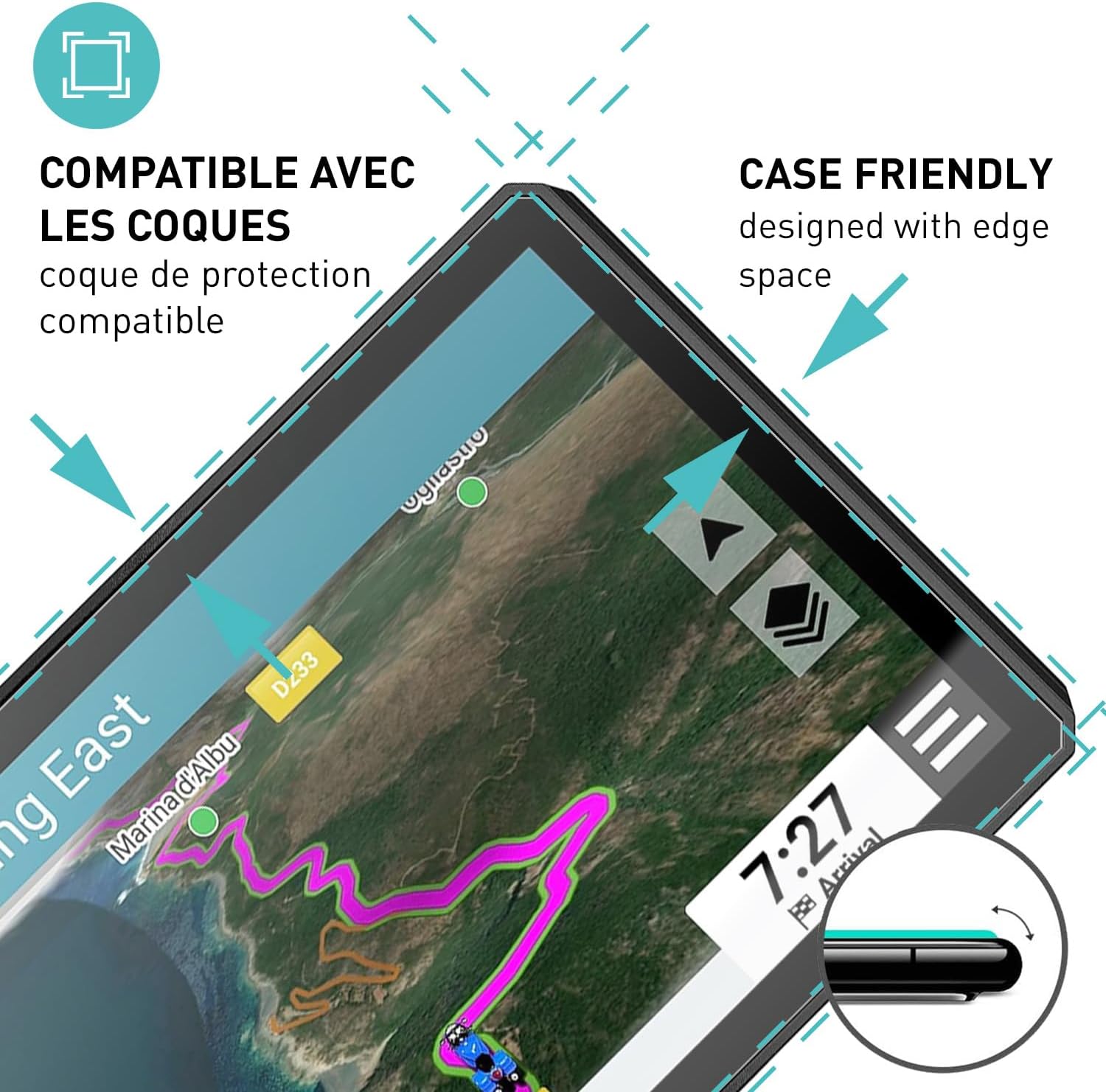 Detalle de smartect Verre Trempé 9H (2 pièces, Clear) pour Garmin Zumo XT2 – protection d’écran anti-rayures