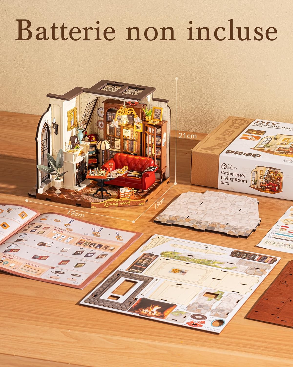 Detalle 2 de Rolife Miniature Il salotto di Catherine kit casa 284 pezzi 🧩