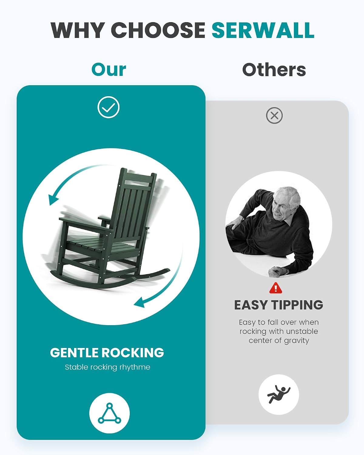 Thumbnail 5 de SERWALL Outdoor Rocking Chair HDPE