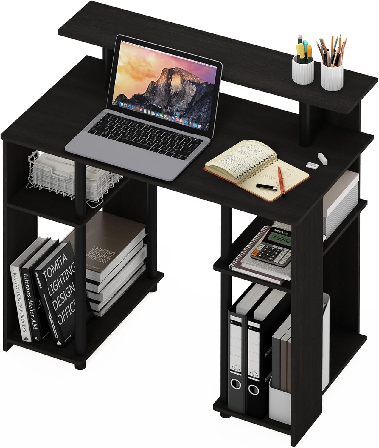 Thumbnail 5 de Furinno JAYA Simple Design Computer Desk in Walnut effect – practical study and writing desk