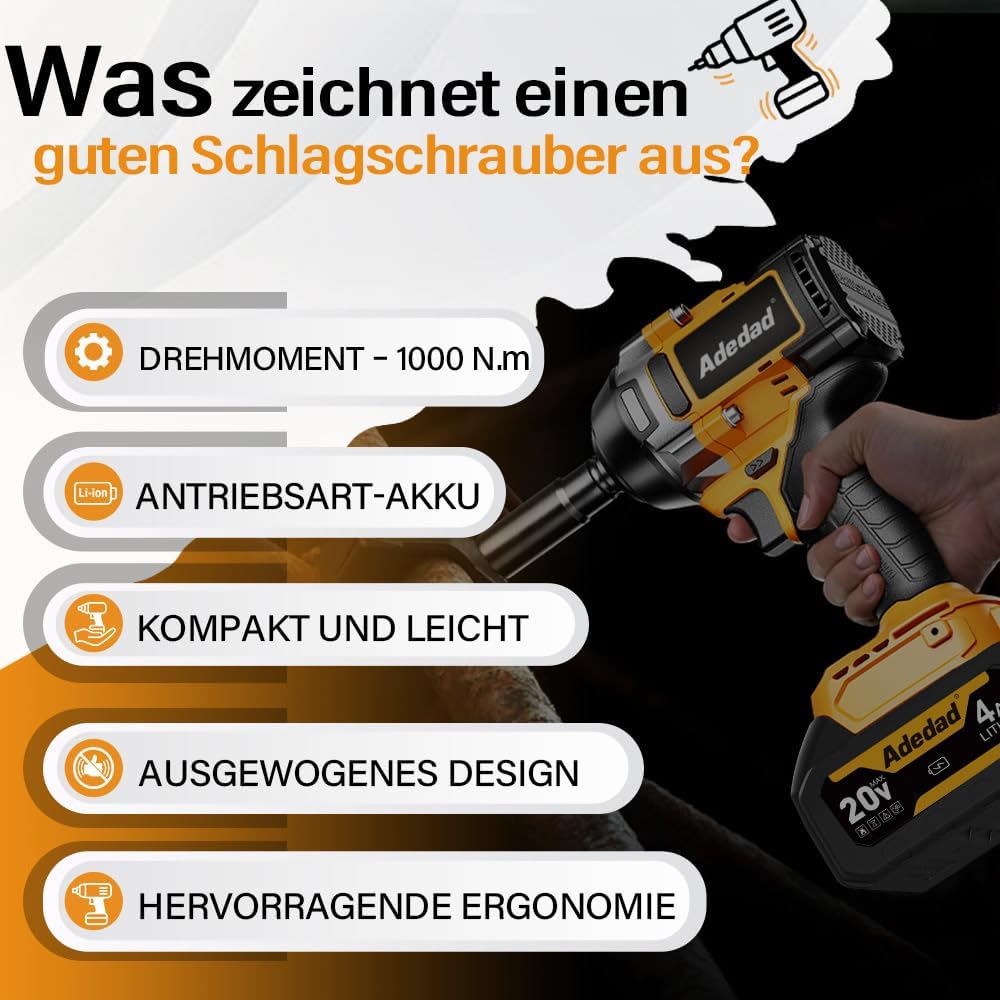 Thumbnail 2 de Adedad 1.000 Nm Schlagschrauber 1/2 Zoll