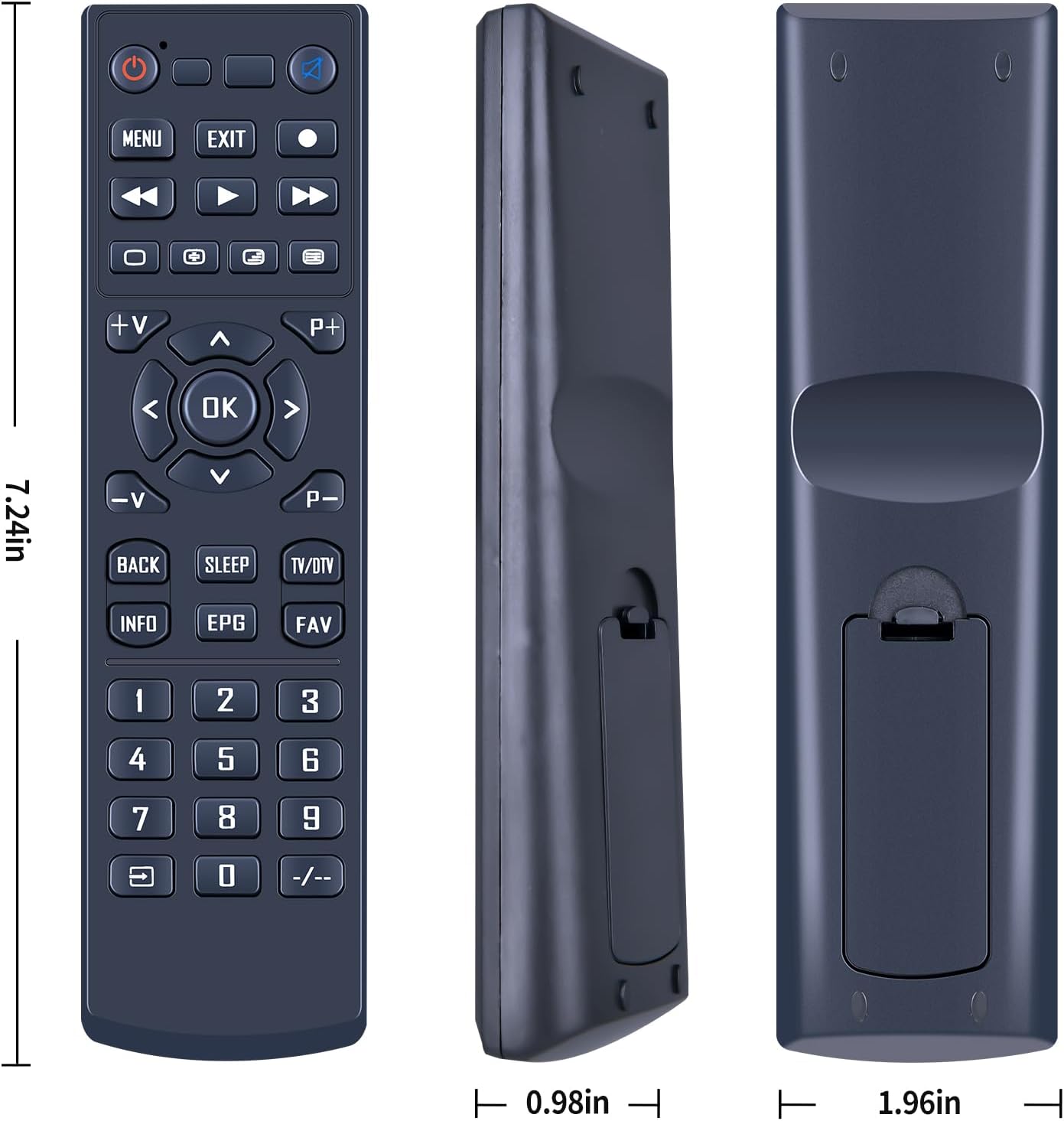 Thumbnail 5 de TCNOUMT replacement remote for Xsarius Premium Box PURE-4K-OTT (plug & play, uses 2×AAA)