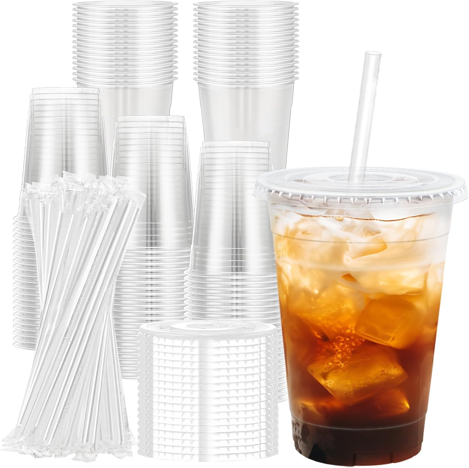Thumbnail 6 de Lamosi 20 oz Clear Plastic Cups Pack