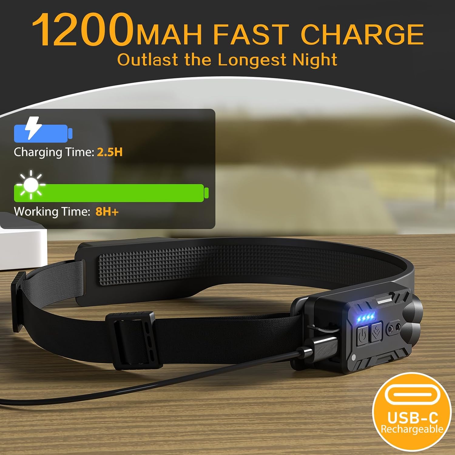 Thumbnail 4 de Head Torch Rechargeable 2-Pack, 8 Modes