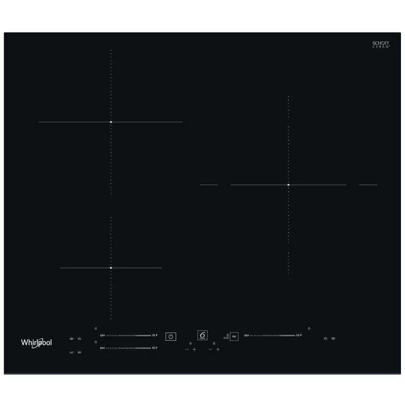 Detalle de Whirlpool placa de inducción de 3 zonas, 60 cm, integrada en vidrio y cerámica negra