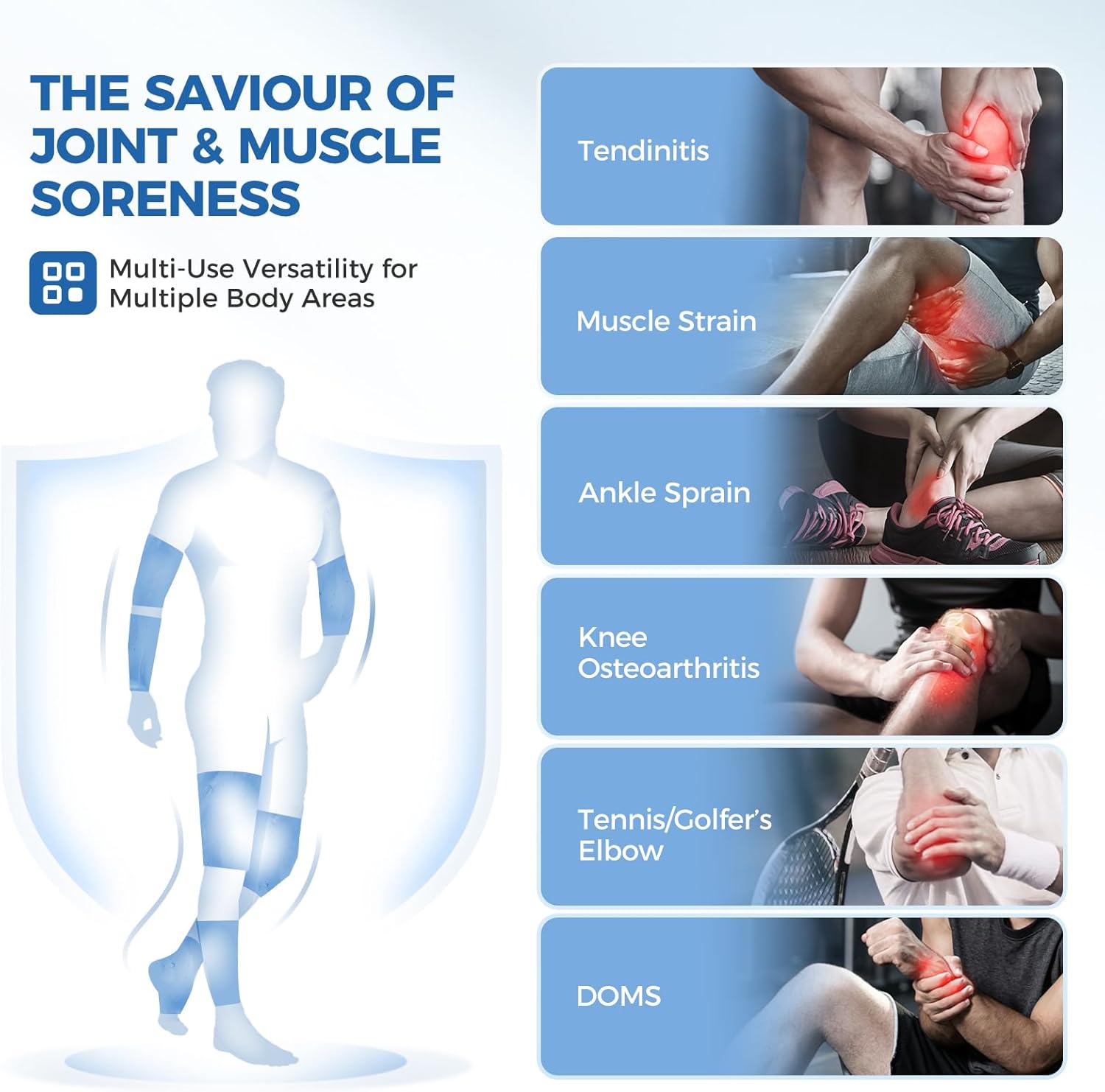 Detalle 2 de Tolaccea Knee Ice Pack & Elbow Ice Pack Support Brace for Hot & Cold Therapy