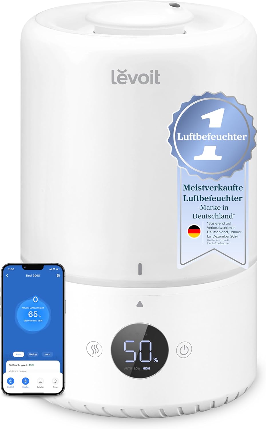 Thumbnail 3 de Levoit 3 L Luftbefeuchter 19 dB leise für Schlafzimmer 💧