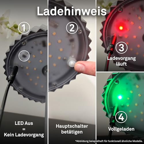 Thumbnail 13 de BRILONER RIFFLE: lámpara de mesa recargable y sin cable con borde luminoso, IP44 y regulador táctil
