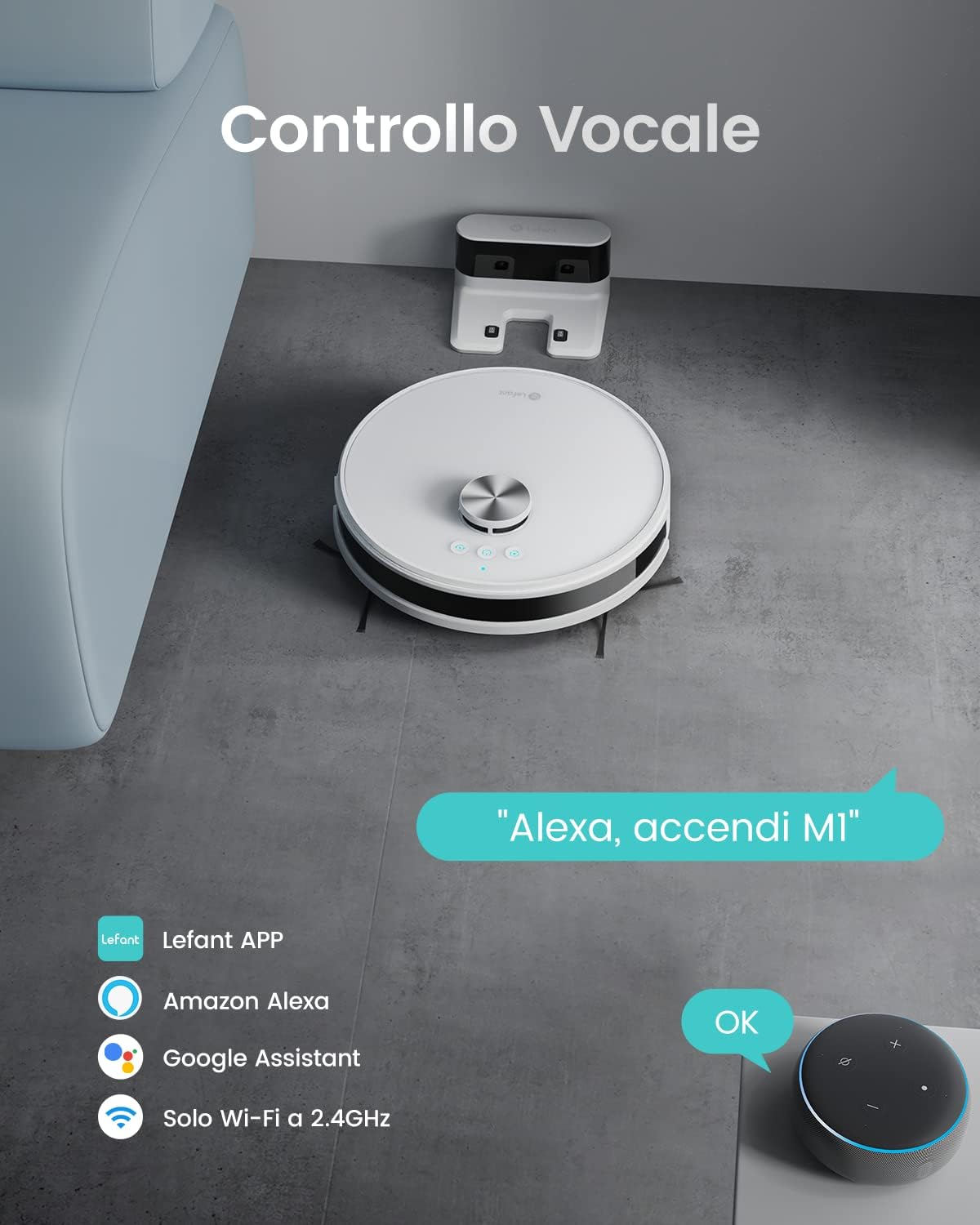 Thumbnail 5 de LEFANT M1 Gen1 robot aspirapolvere lavapavimenti 4000Pa 🧹