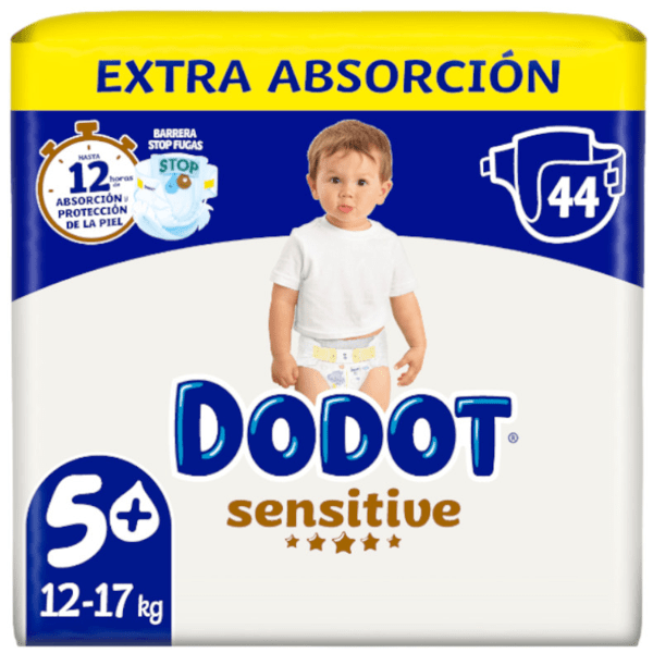 Detalle de Dodot Sensitive Extra-Jumbo Pack T5+ (12-17 Kg) 44 uds