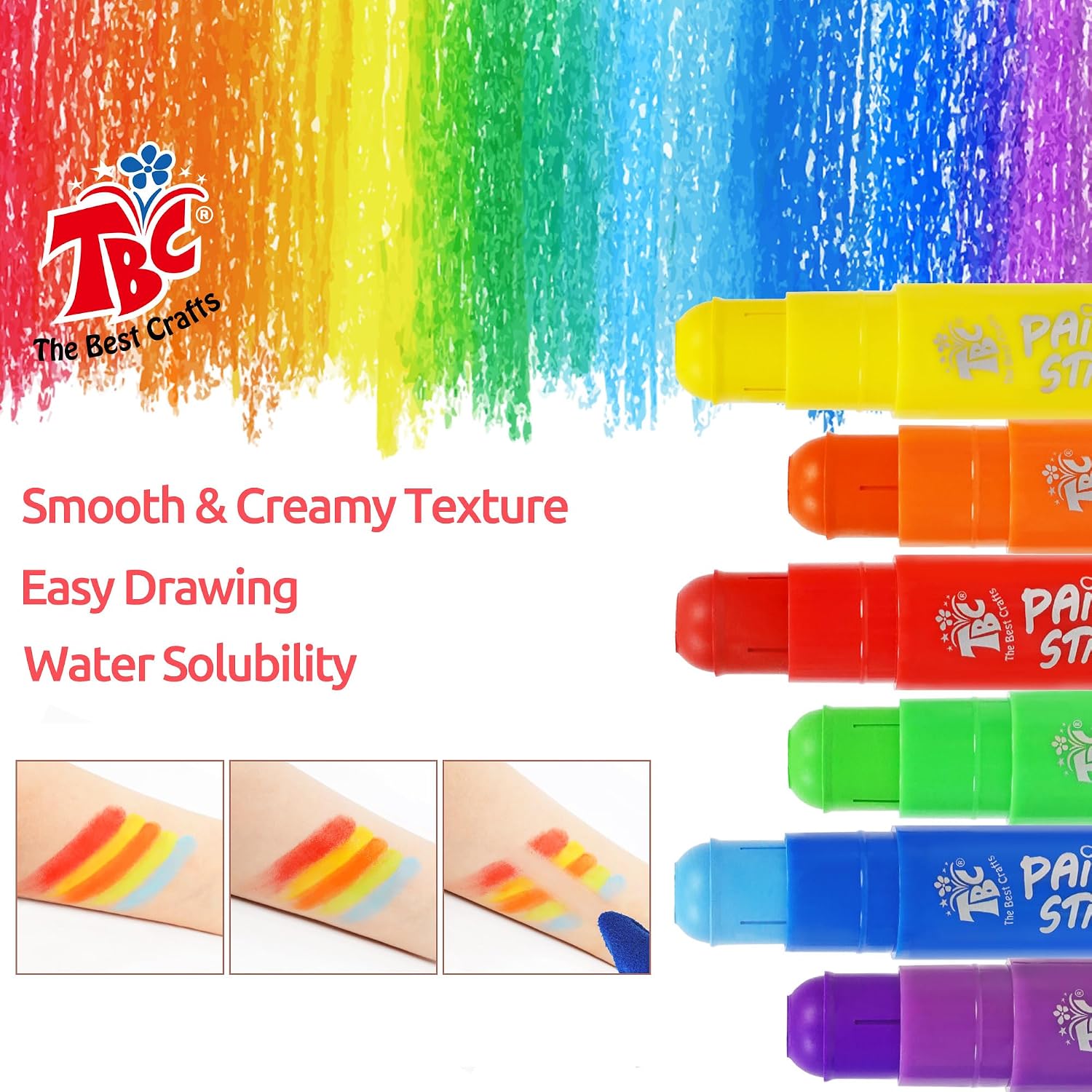 Detalle 2 de TBC The Best Crafts Paint Sticks 12-Pack, pastel set 🎨