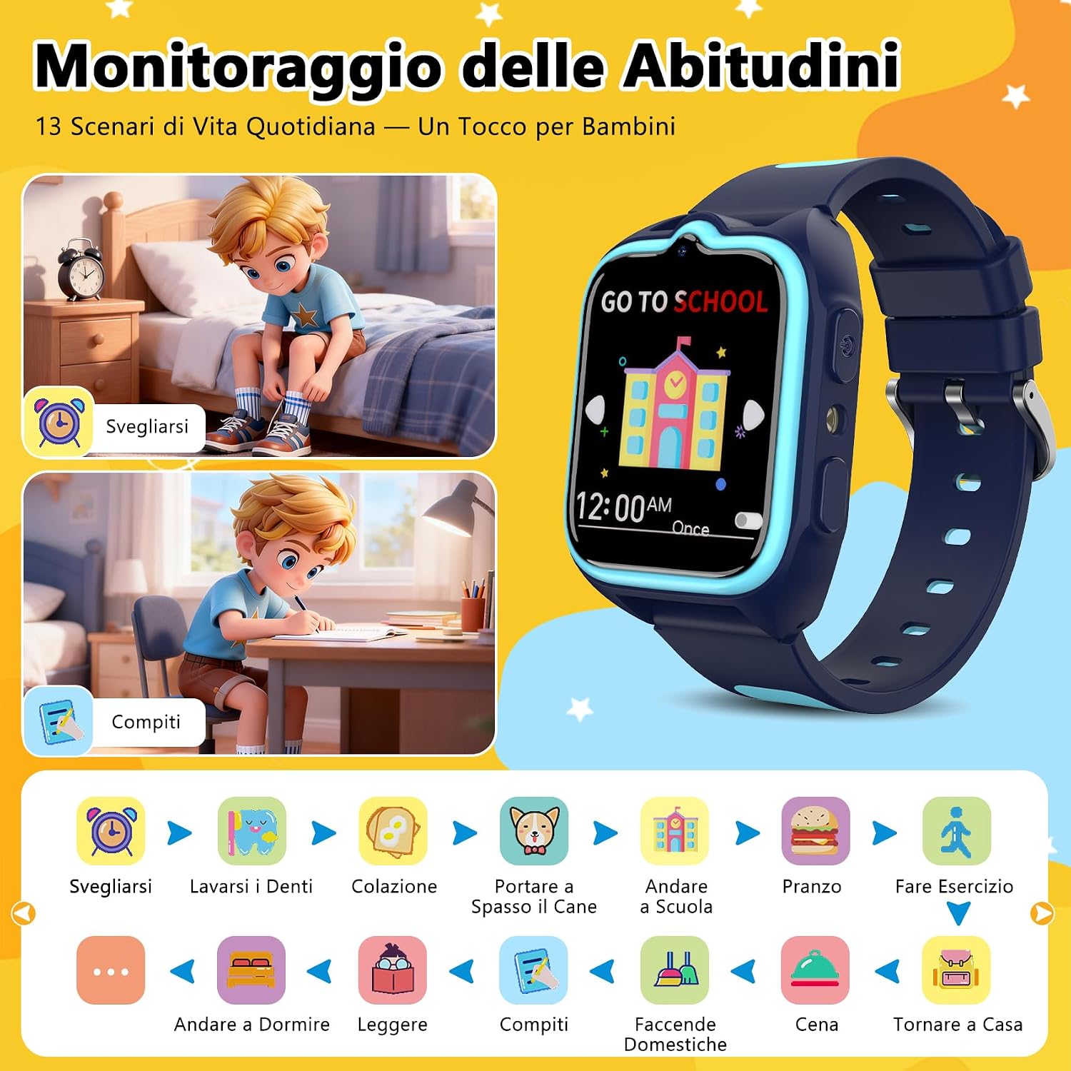 Detalle de Smartwatch Bambini Baolubao 1.75": apprendimento, giochi e funzioni quotidiane per bambini 5-12 anni
