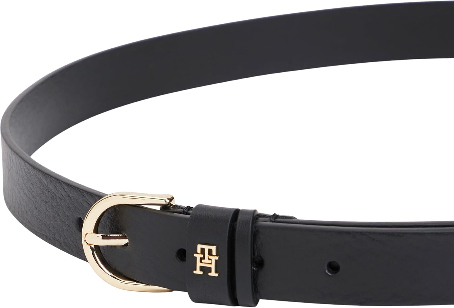 Detalle de Tommy Hilfiger Ceinture femme Essential Effortless en cuir, boucle ronde