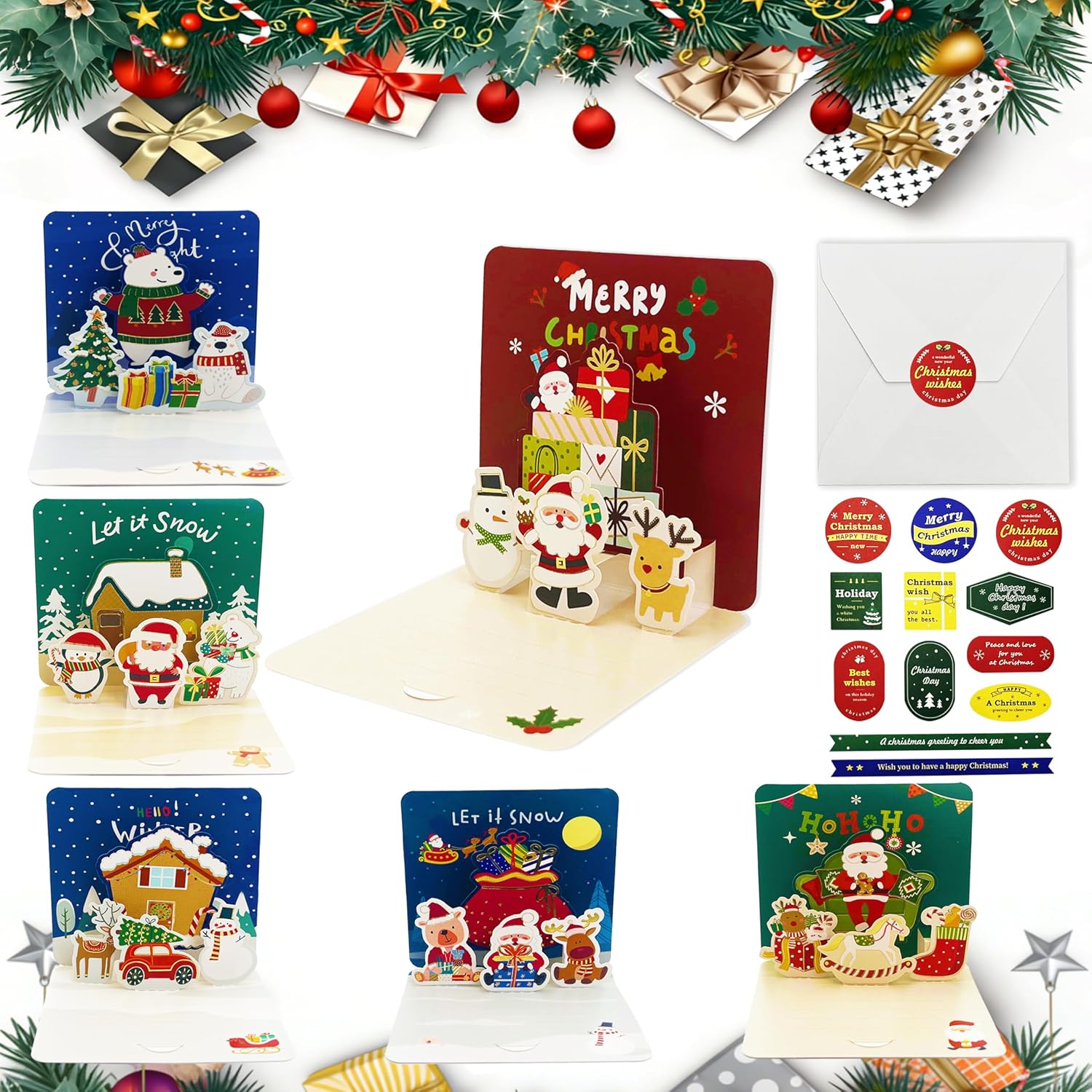 Thumbnail 6 de Xcdhemde set 15 biglietti auguri compleanno pieghevoli con 10 design e 15 buste