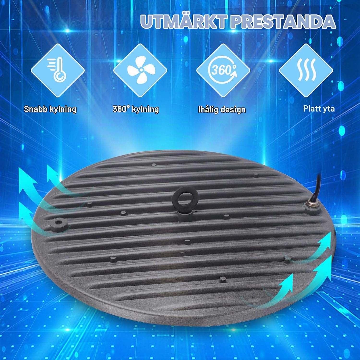 Detalle de JBdusn HS6D-UFO LED-highbaylampor, 100 W, 6 500 K, IP65, 5-pack