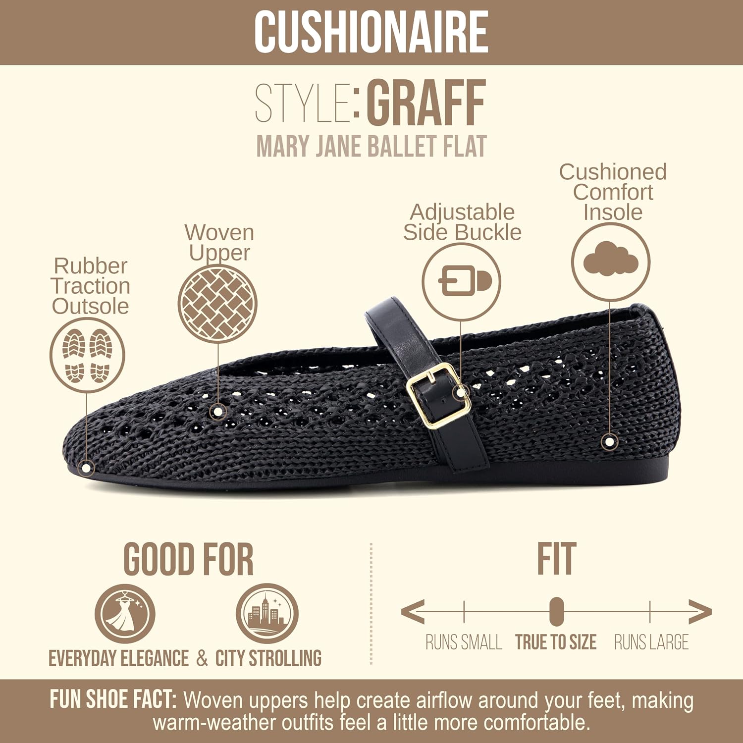 Detalle 2 de CUSHIONAIRE Mary Jane Flats