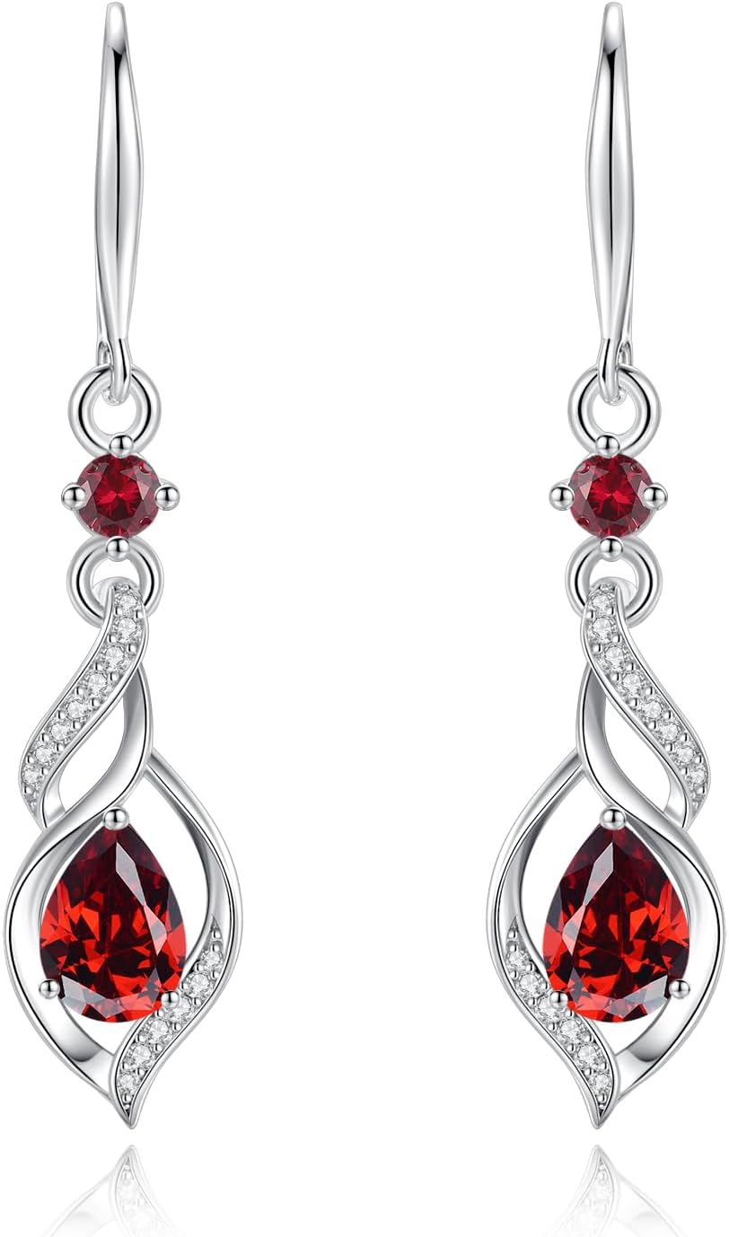 Detalle de FANCIME 925 Sterling Silber Alexandrit Hängende Ohrringe – Geburtstags- oder Geschenkidee