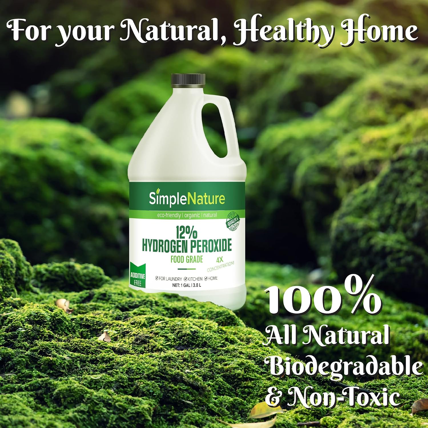 Detalle de SimpleNature 12% Hydrogen Peroxide Cleaner, 1 Gallon Concentrate