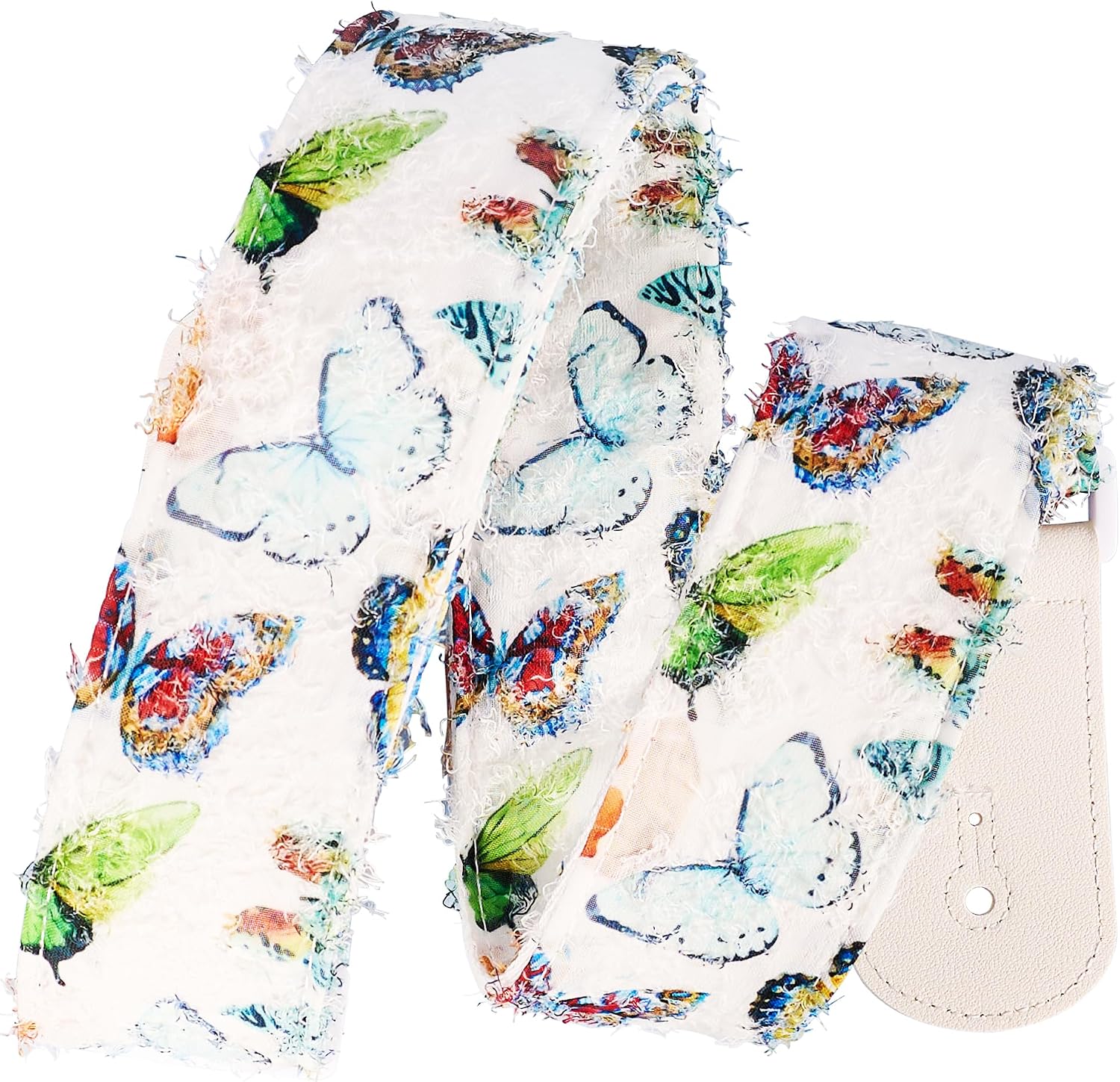 Detalle de chushui 2-Inch Guitar Strap with Butterfly Print, Cotton Padding, and Adjustable Length