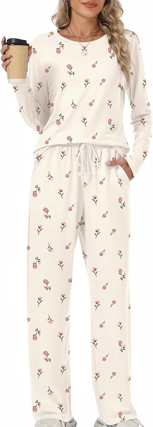 Detalle de Rapbin Schlafanzug Damen Lang Pyjama Set
