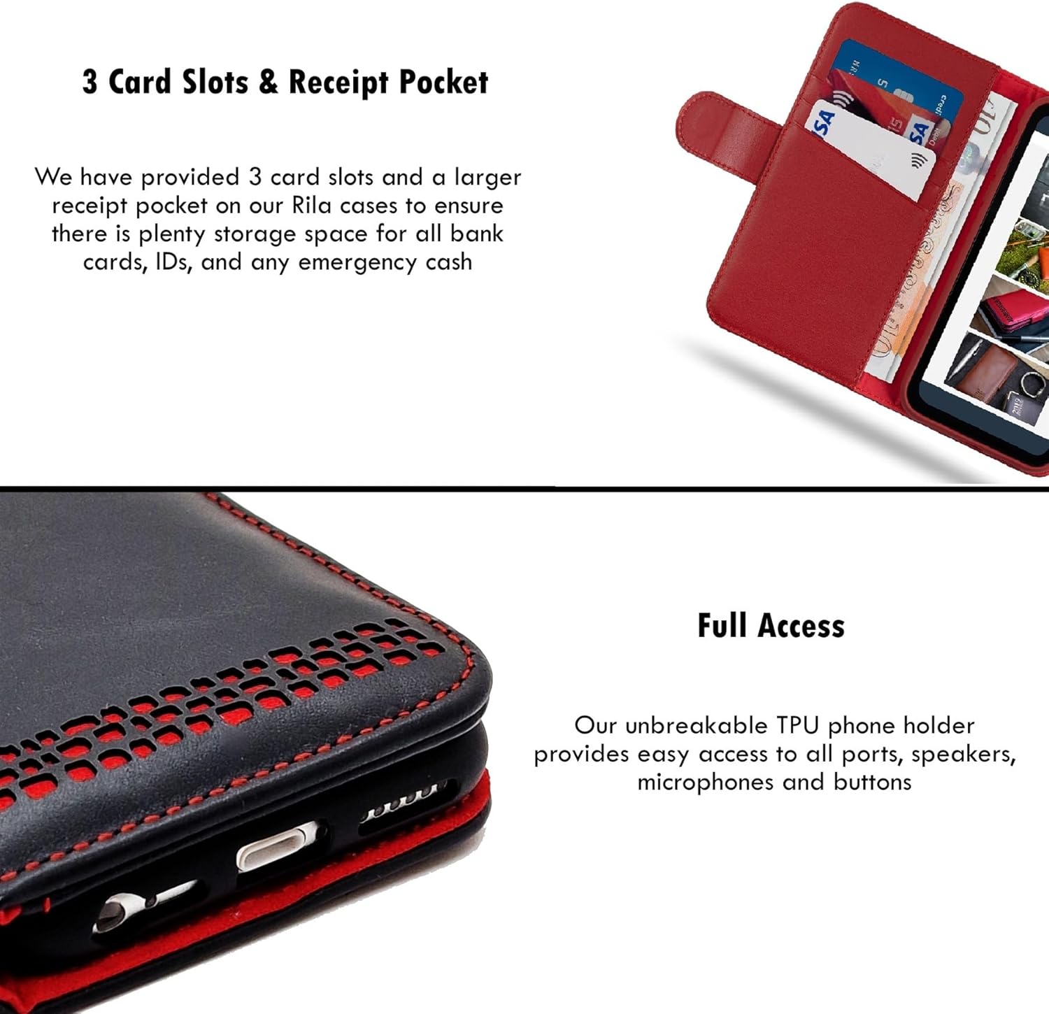 Thumbnail 2 de Ed Hicks Genuine Leather Flip Case for iPhone 16 Pro Max — Wallet Folio with RFID Blocking