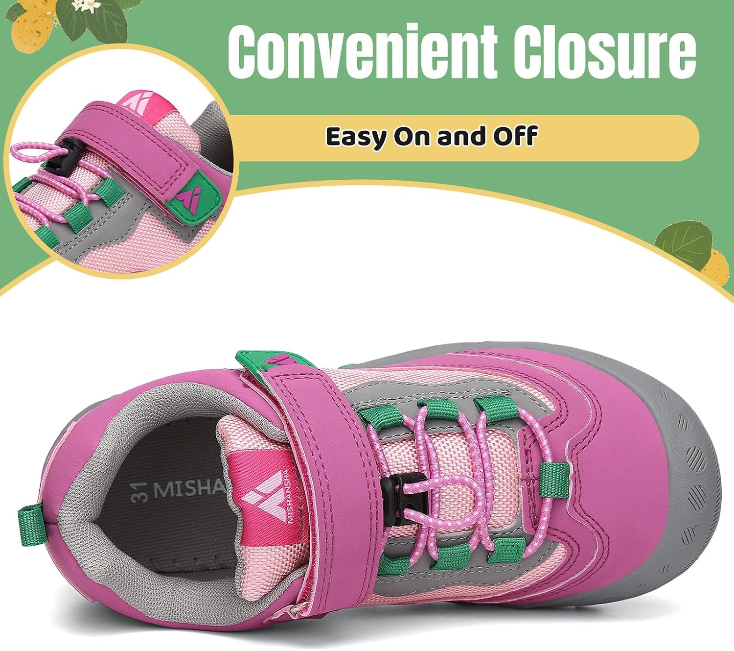 Detalle de Mishansha Bambini Scarpe da Trekking Traspiranti Antiscivolo – Comfort, Protezione e Versatilità