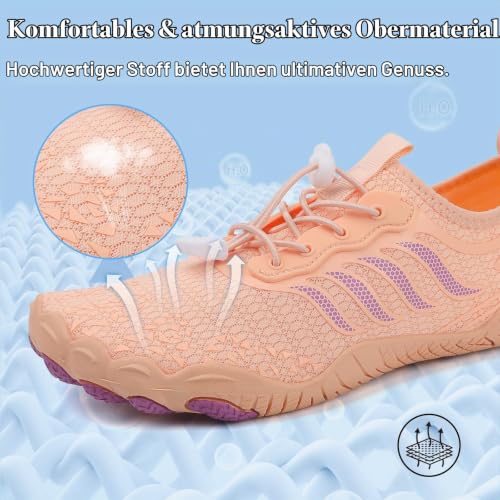 Detalle de Hanani Badeschuhe Wasserschuhe Herren Damen Strandschuhe Barfußschuhe Rosa EU40
