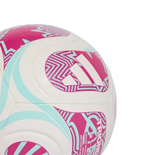 Detalle de Adidas FIFA World Cup Soccer Ball 5 - Unisex Adult (White/Flash Aqua/Shock Pink)