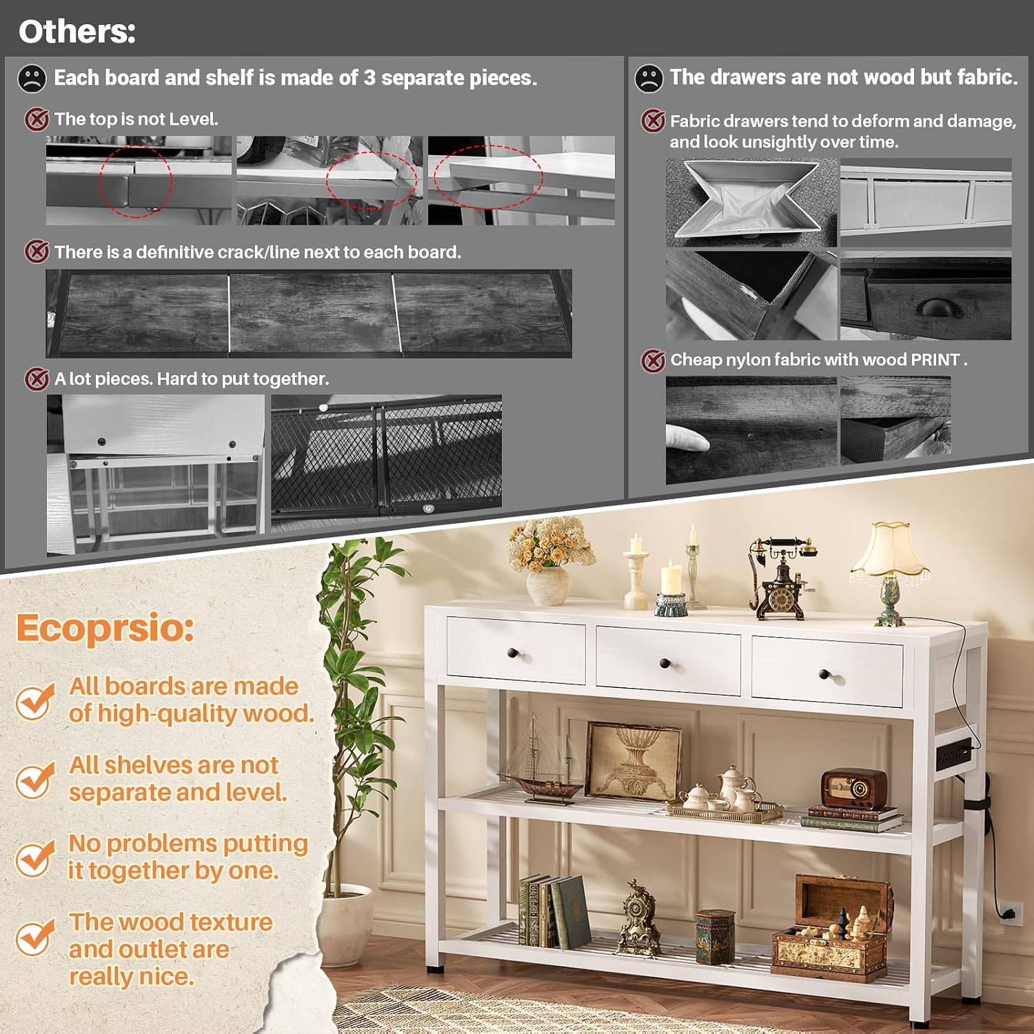 Detalle 1 de Ecoprsio Console Table, 47-Inch