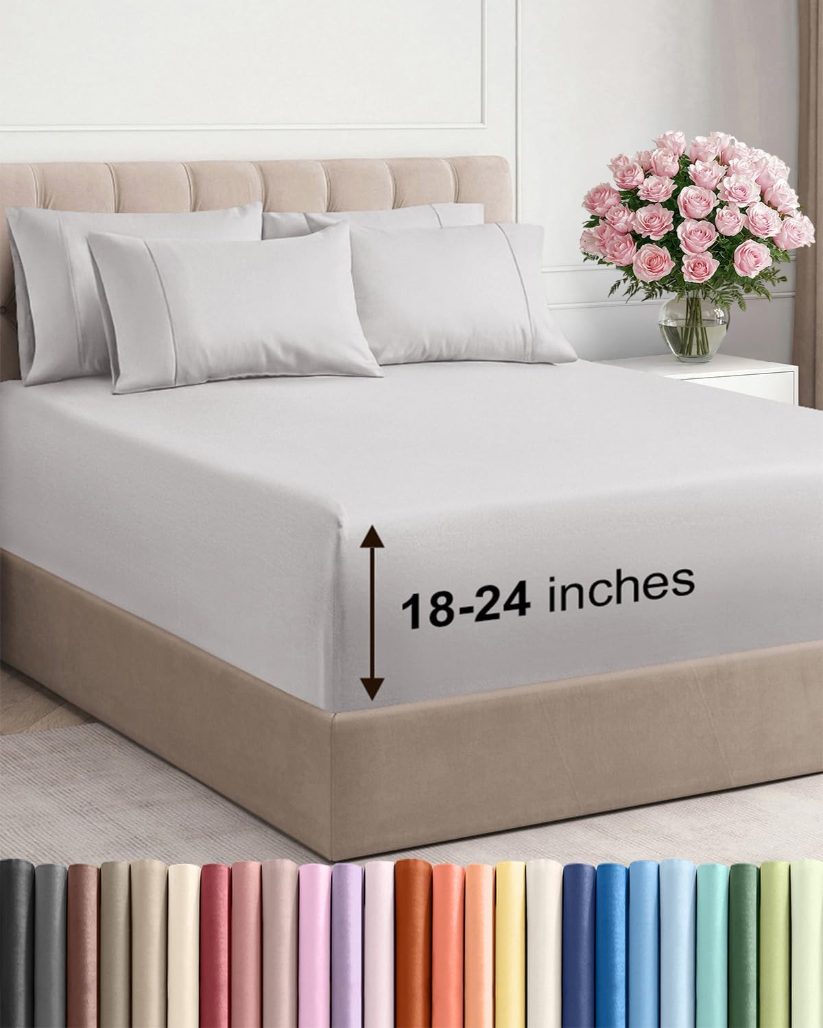 Detalle de Extra Deep King Sheet Set 18–24 in deep
