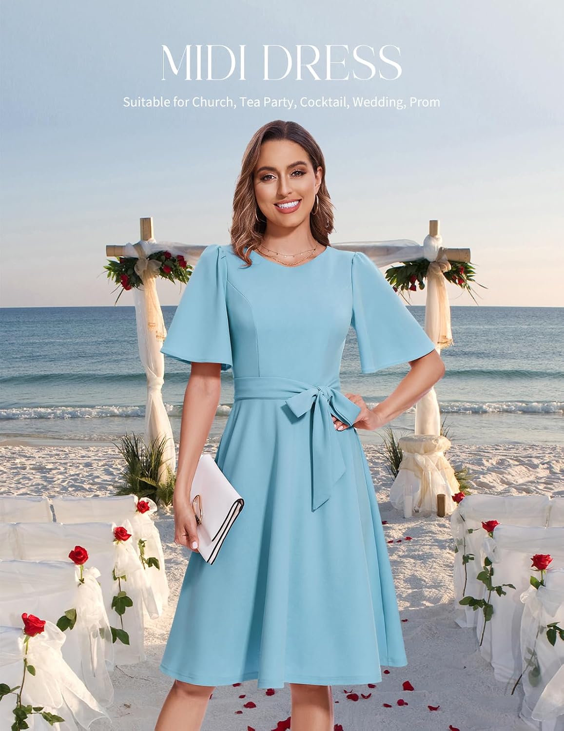 Detalle 2 de Bbonlinedress Cocktailkleid Damen Midilang