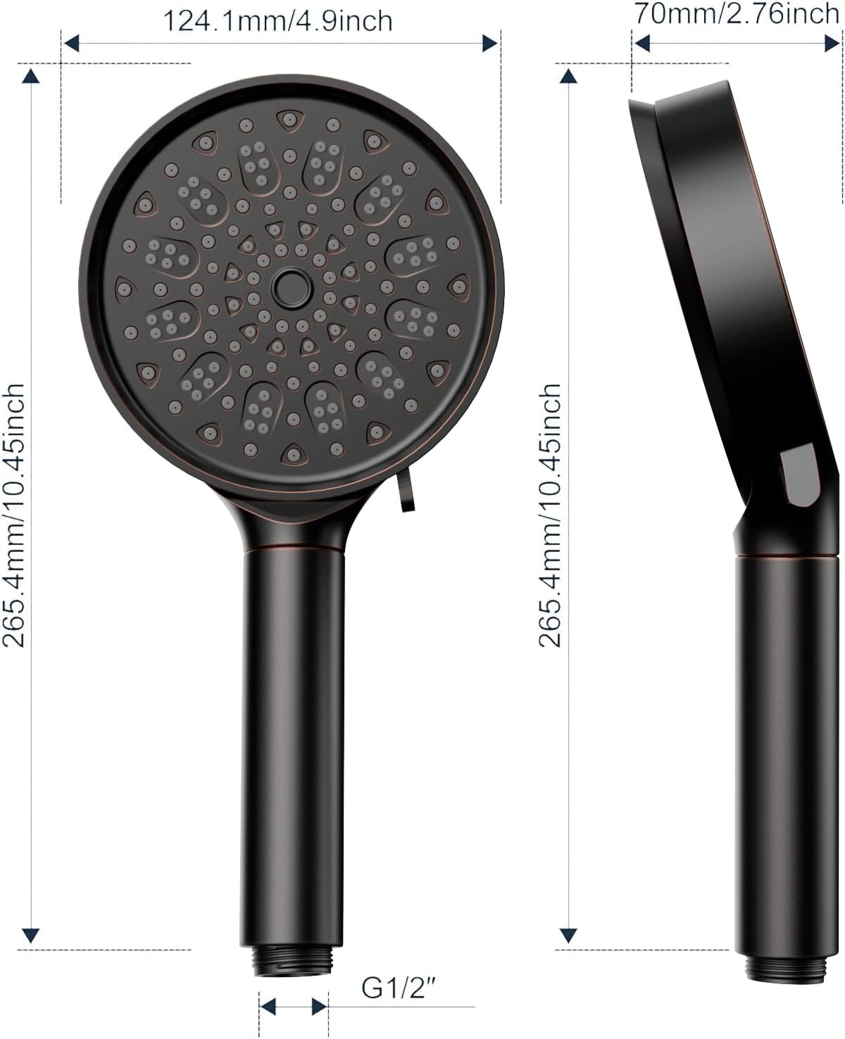 Thumbnail 6 de Cobbe Hard Water Filter Shower Head and Hose (20-stage) with 6 spray modes in oil rubbed bronze