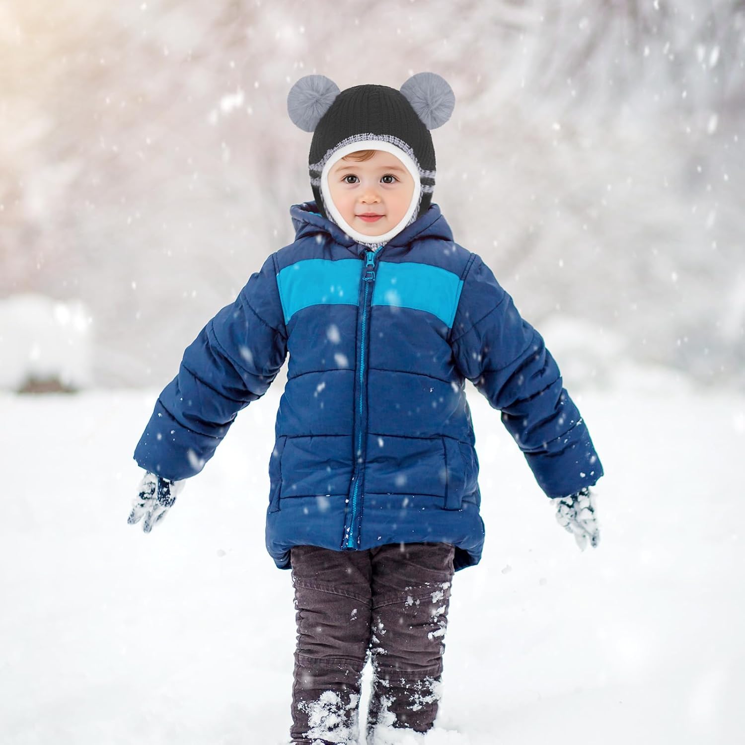Thumbnail 6 de Yimomoyi Kids Winter Warm Hat & Scarf (Fleece, Earflap Beanie/Balaclava) for 3–6 Years